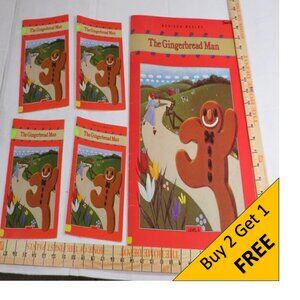 The Gingerbread Man (almost 2 feet tall) with (4) student story book LAMINATED